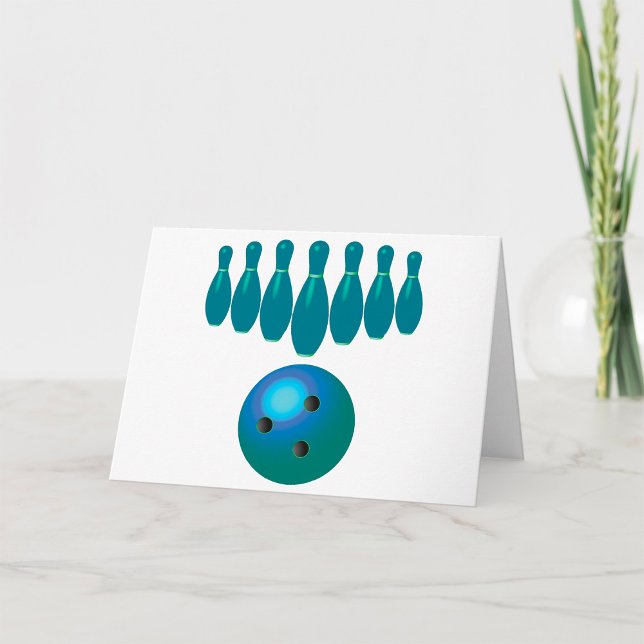 Bowling Ball and Stift Roligt Sports Kort (Skapare uppladdad)