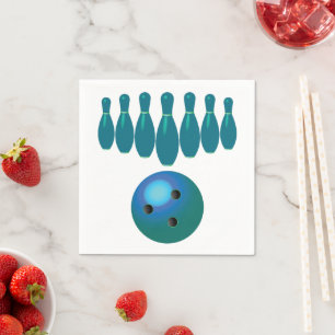 Bowling Ball and Stift Roligt Sports Pappersservett
