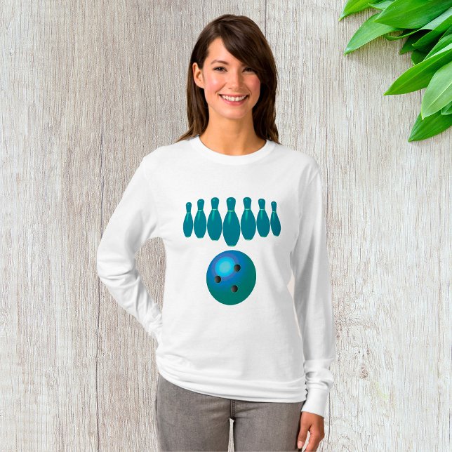 Bowling Ball and Stift Roligt Sports T Shirt (Skapare uppladdad)