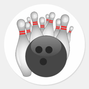 Bowling Ball and Ten Stift Runt Klistermärke