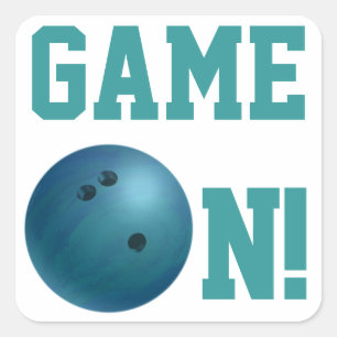 Bowling Ball Blue Fyrkantigt Klistermärke