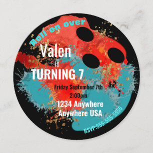 BOWLING BALL, bowling, pojkars födelsedagsfest Inbjudningar