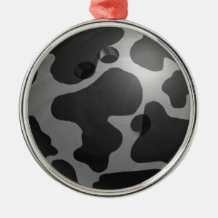 Bowling Ball Cow Grått Julgransprydnad Metall