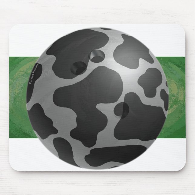 Bowling Ball Cow Grått Musmatta (Framsidan)
