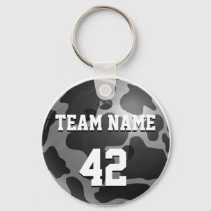 Bowling Ball Cow Grått Nyckelring