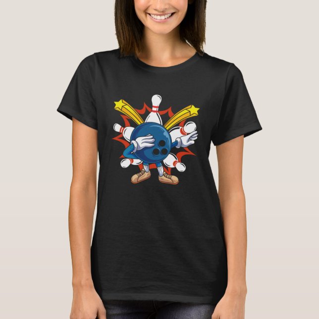 Bowling Ball Dabbing Bowling Players &  Bowling T Shirt (Framsida)
