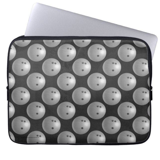 Bowling Ball Grått Laptop Sleeve (Framsidan)