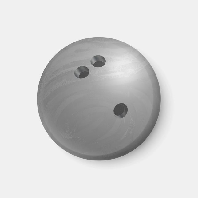Bowling Ball Grått Magnet (Framsidan)