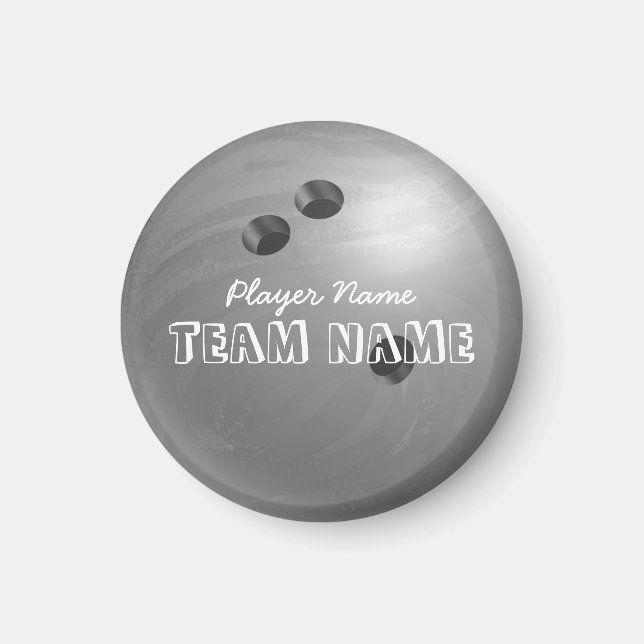 Bowling Ball Grått Magnet (Framsidan)