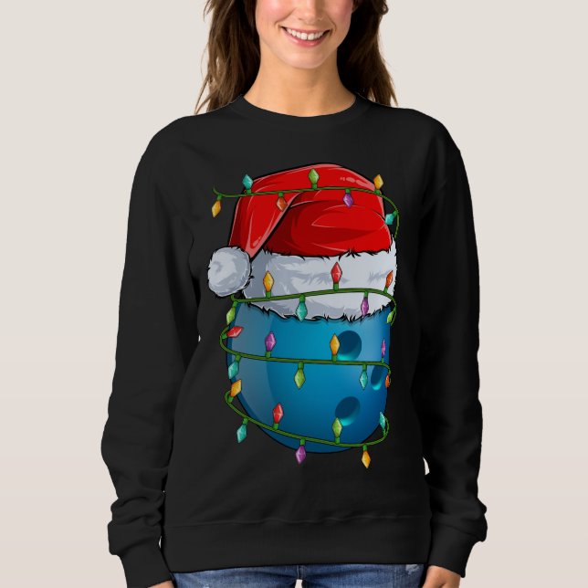 Bowling Ball Julafton Lighting Santa Hat Bowling B T Shirt (Framsida)
