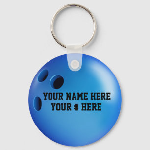 Bowling Ball Keychain Anpassa DIN NAMN-ID-Märkre Nyckelring
