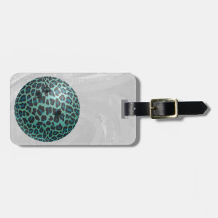 Bowling Ball Leopard Teal Bagagebricka