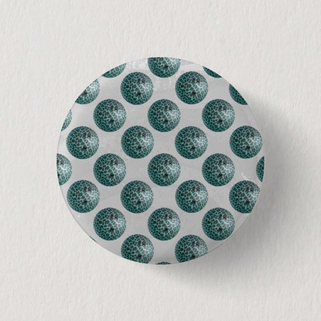 Bowling Ball Leopard Teal Knapp (Framsida)