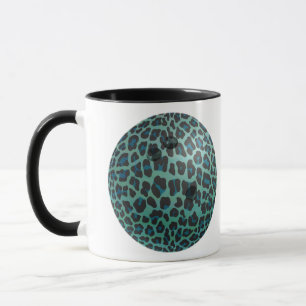 Bowling Ball Leopard Teal Mugg