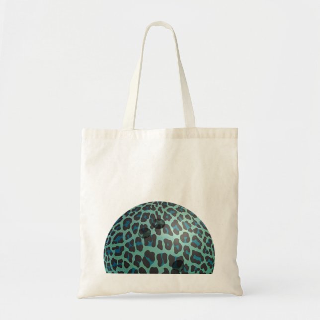 Bowling Ball Leopard Teal Tygkasse (Framsidan)