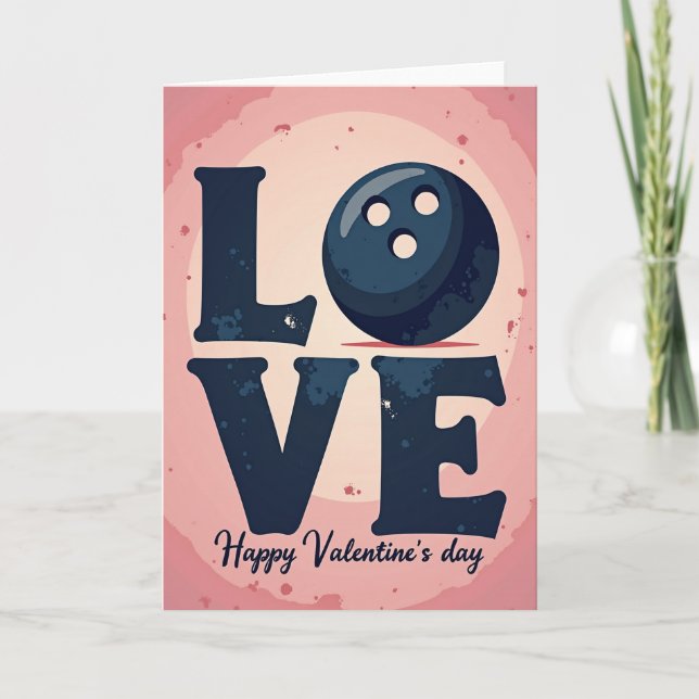 Bowling Ball Love Card Kort (Framsida)
