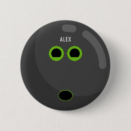 Bowling Ball med ditt namn | Svart/Grönt Knapp