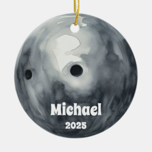 Bowling Ball Ornament, Ornament, Kids Sports Julgransprydnad Keramik