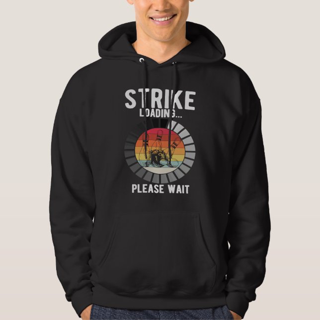Bowling Ball Pin Bowler Strike Bowling Fanatic Bow Hoodie (Framsida)