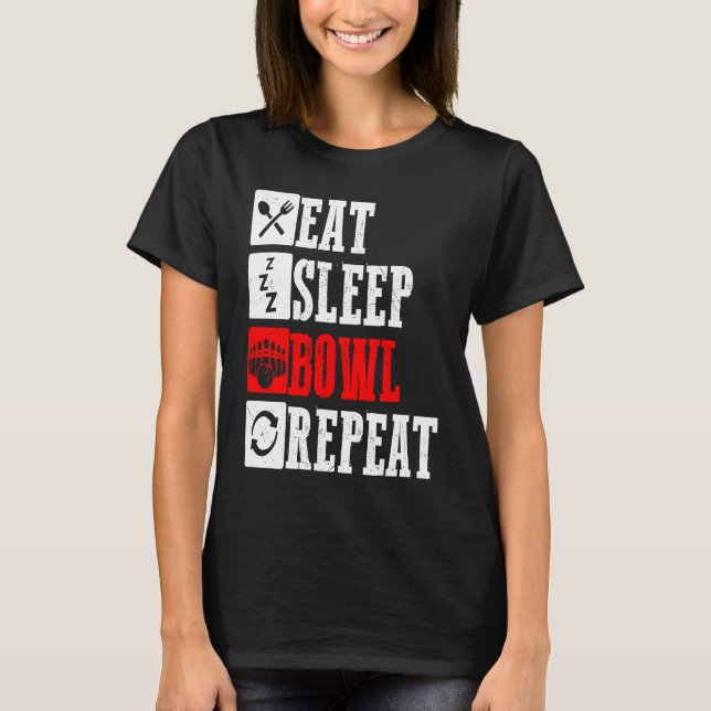 Bowling Ball Pin Bowler Strike Bowling Fanatic Bow T Shirt (Framsida)