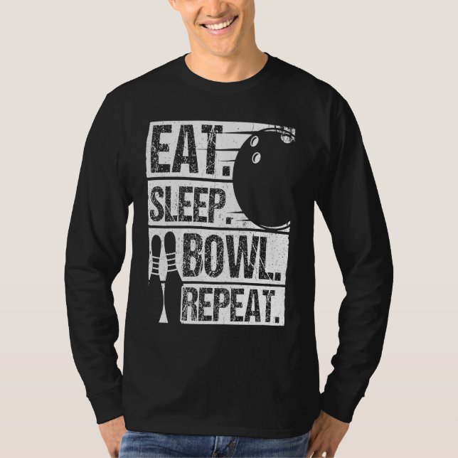 Bowling Ball Pin Bowler Strike Bowling Fanatic Bow T Shirt (Framsida)