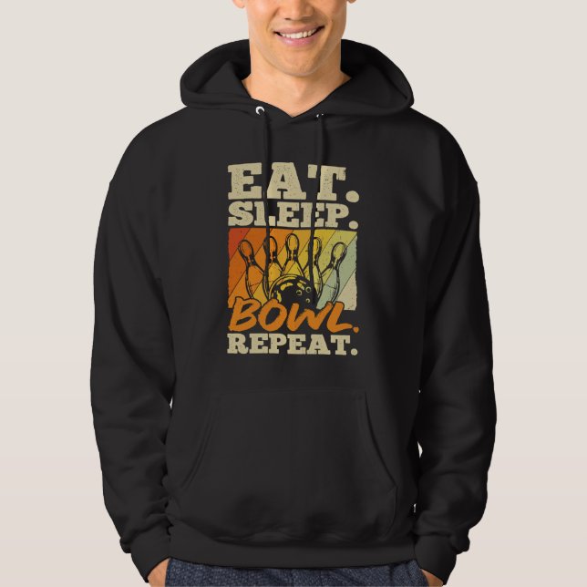 Bowling Ball Pin Bowler Strike Bowling Team Bowlin Hoodie (Framsida)