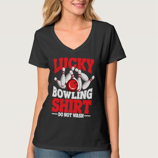 Bowling Ball Pin Bowler Strike Bowling Team Bowlin T Shirt (Framsida)