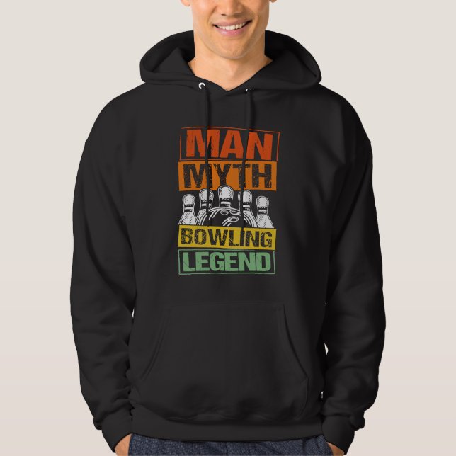 Bowling Ball Pin Bowler Strike Team Bowling Alley  Hoodie (Framsida)