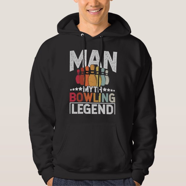 Bowling Ball Pin Bowler Strike Team Bowling Alley  Hoodie (Framsida)