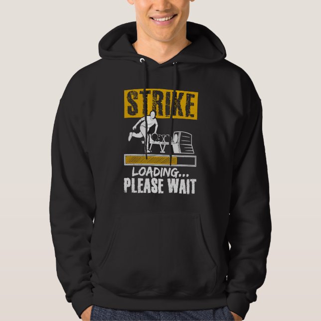 Bowling Ball Pin Bowler Strike Team Bowling Alley  Hoodie (Framsida)