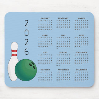 Bowling Ball Pin Design 2025 Calendar Mousepad Musmatta