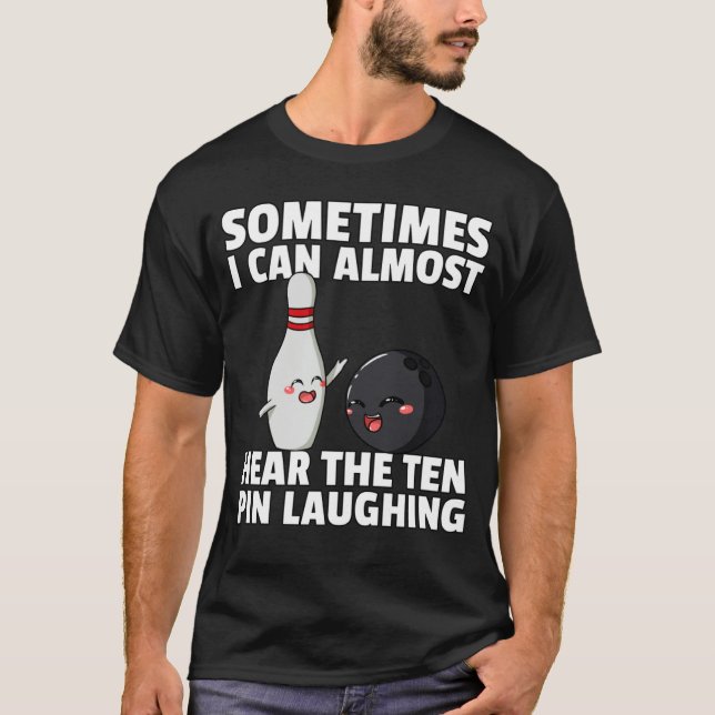 Bowling Ball Pin Men Women Kids Youth Mom Alley T Shirt (Framsida)