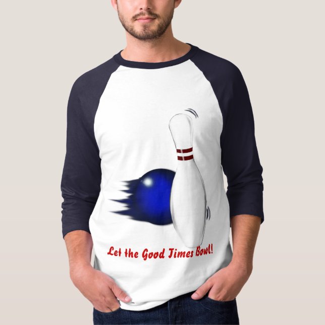 Bowling Ball & Pin Sportslovers Roligt T-Shirt (Framsida)
