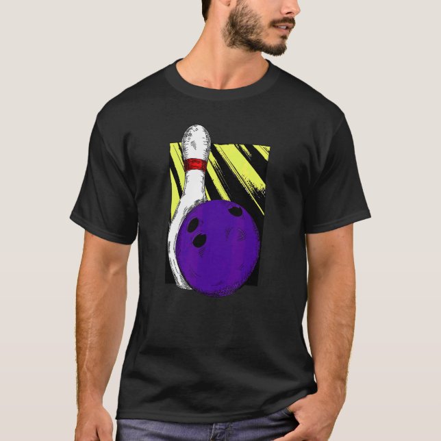Bowling Ball Pin Stift Strejka Spare Split 710 300 T Shirt (Framsida)