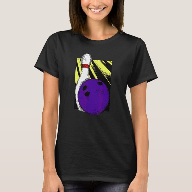 Bowling Ball Pin Stift Strejka Spare Split 710 300 T Shirt (Framsida)