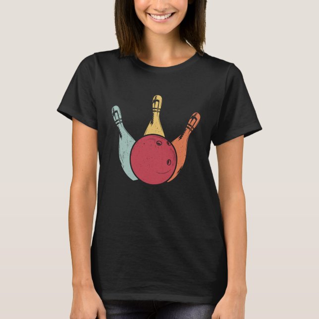Bowling Ball Pins Bowler Strike Bowling Legend Bow T Shirt (Framsida)