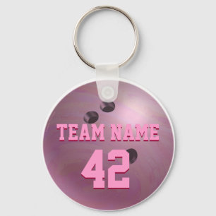 Bowling Ball Rosa Nyckelring