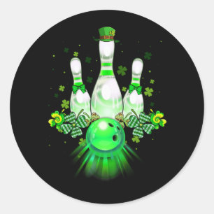 Bowling Ball Shamrock Leprechaun St patricks day B Runt Klistermärke