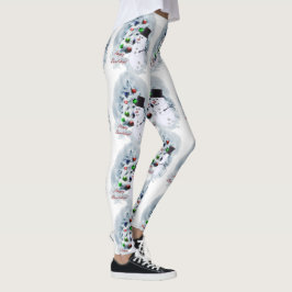 Bowling Ball Snögubbe julbalar Leggings