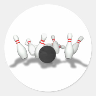 Bowling Ball & Stift: 3D-modell: Runt Klistermärke