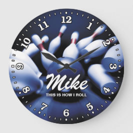 Bowling Ball Stift Man Cave Personalizable Clock Stor Klocka