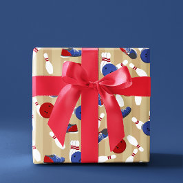 Bowling Ball, Stift och Shoes Patterned Presentpapper