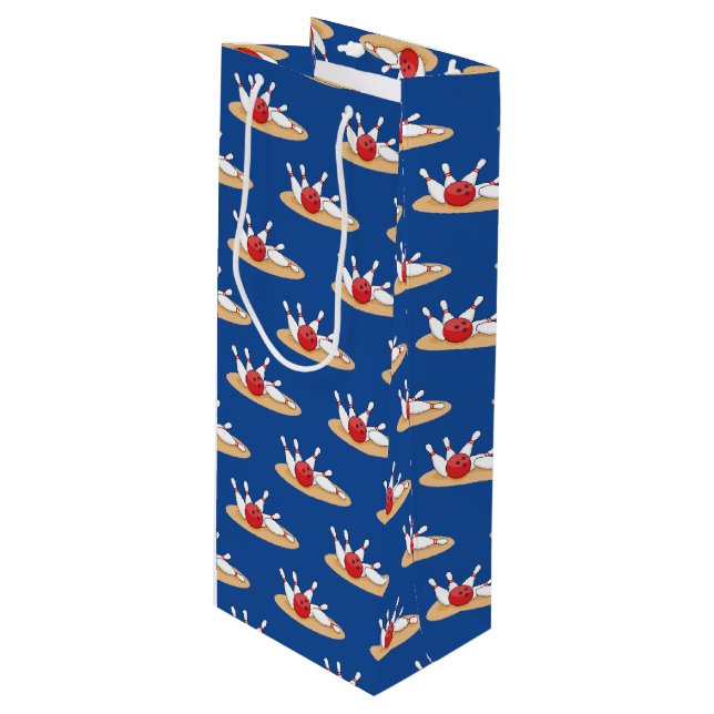 Bowling Ball Striking Skittles Mönster (Framsidan Vinklad)