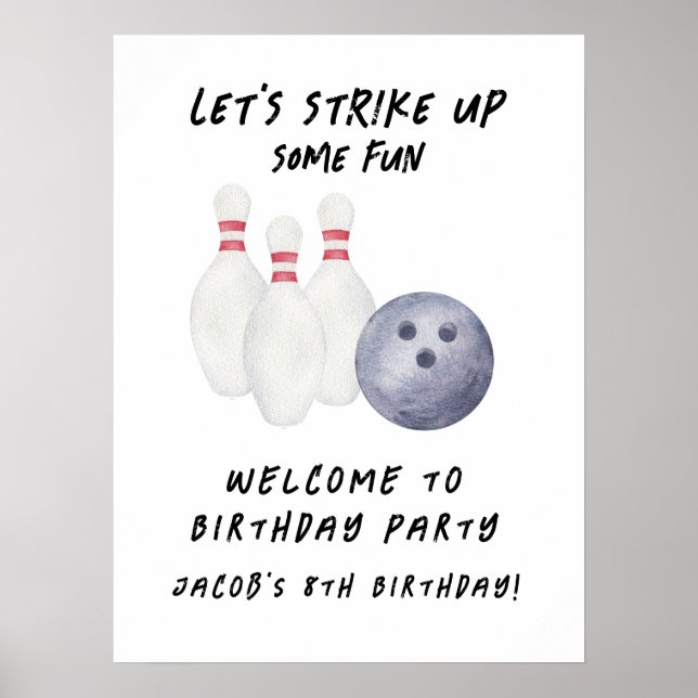 Bowling barnkalas poster (Framsidan)