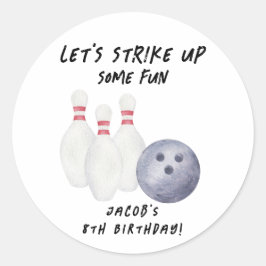 Bowling barnkalas runt klistermärke