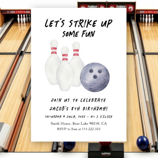 Bowling barnkalasinbjudan inbjudningar (Skapare uppladdad)