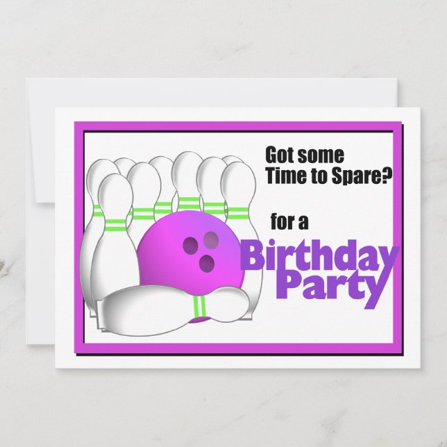 Bowling Birthday Inbjudningar (Framsida)