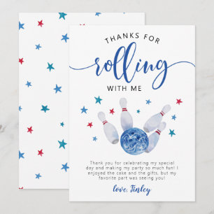 Bowling Blue Födelsedags Tacksam För Att Du Rullad Tack Kort