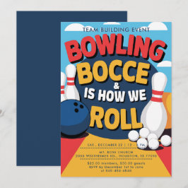 Bowling Bocce Team Byggande Church Business Bold Inbjudningar