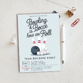 Bowling Bocce Team Byggande Church Business Simple Inbjudningar